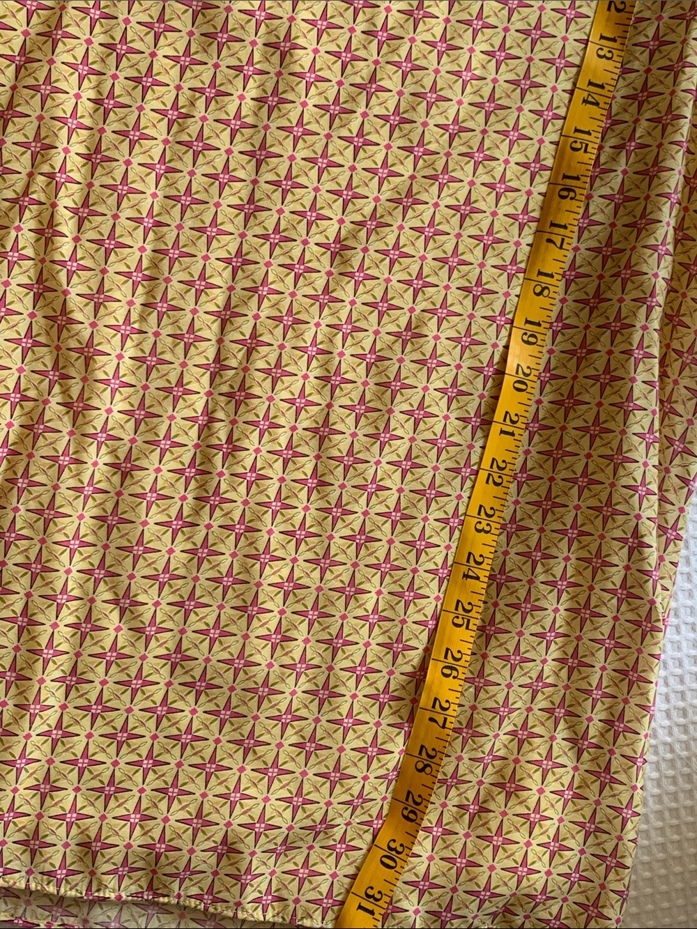 Yellow Patterned V-Neck Bell Sleeve boho cottagecore garden party Tunic top - Picture 9 of 9